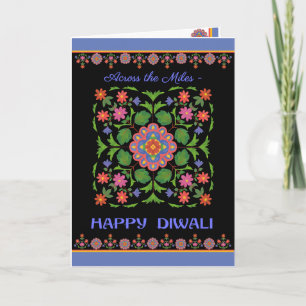 Diwali Card Across the Miles Rangoli Pattern Black