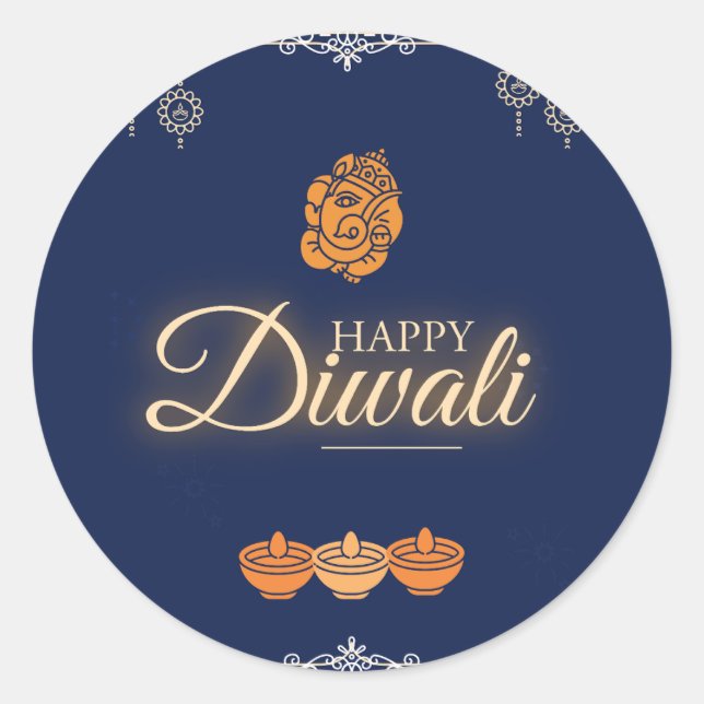 Diwali Celebration Party  Classic Round Sticker (Front)