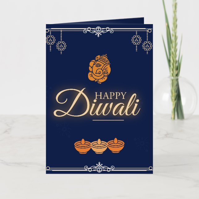 Diwali Celebration Party Foil Holiday Card (Front)