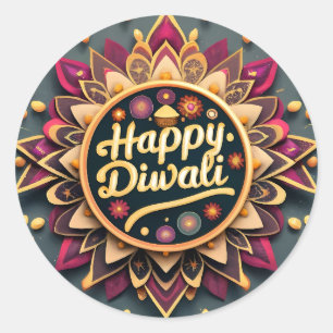 Diwali celebrations classic round sticker