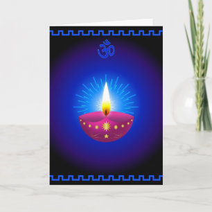 Diwali Decorative Glowing Lamp Card