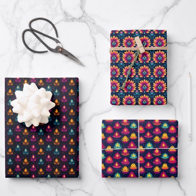 Diwali Designs  Wrapping Paper Sheet (Front)