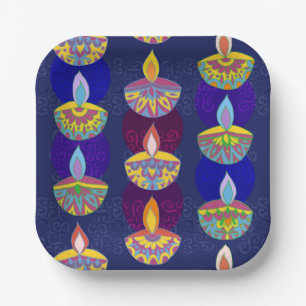 Diwali Diya Lamps Paper Plate