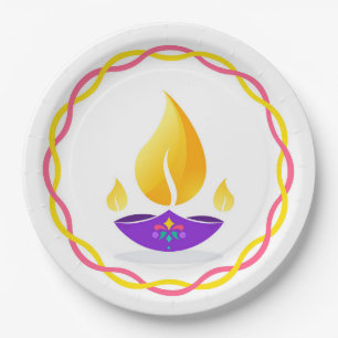 Diwali Diya Paper Plate