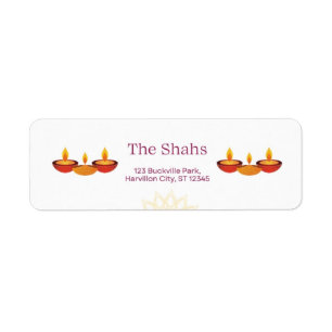 Diwali Diya Return Address Labels 
