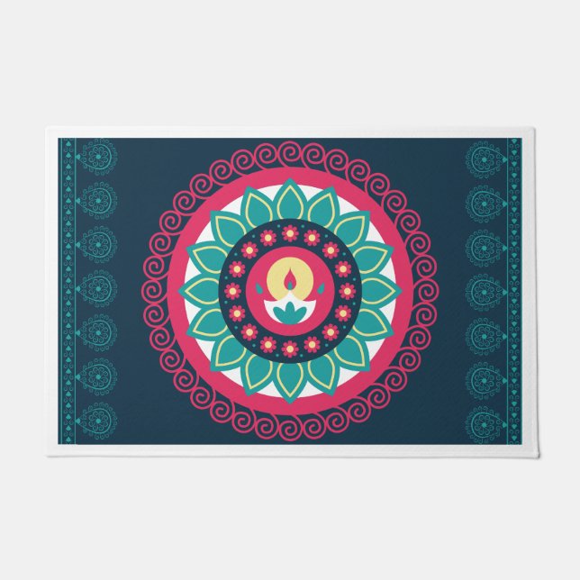 Diwali Doormat; Diwali home Decor  Doormat (Front)