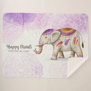 Diwali Elephant Sherpa Blanket