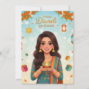 Diwali festival celebration invitation