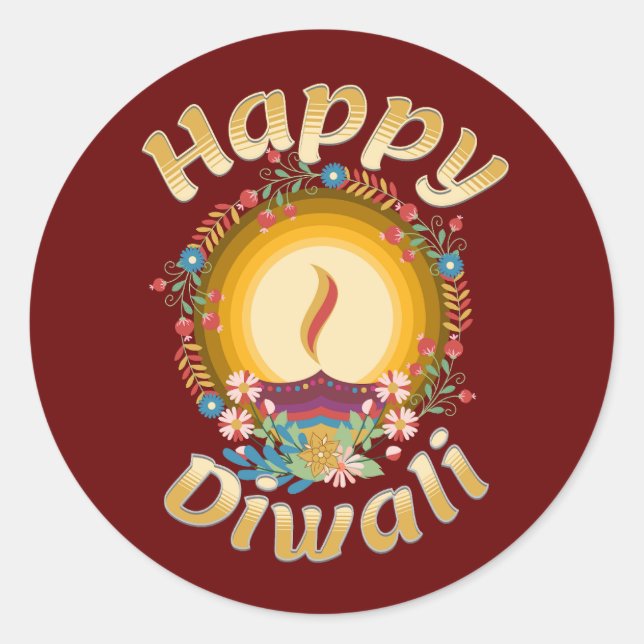 Diwali Festival of Lights Hindu Sikh Jain Classic Round Sticker (Front)
