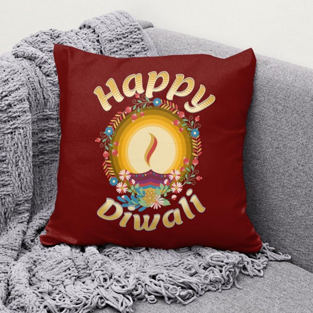 Diwali Festival of Lights Hindu Sikh Jain Cushion (Creator Uploaded)
