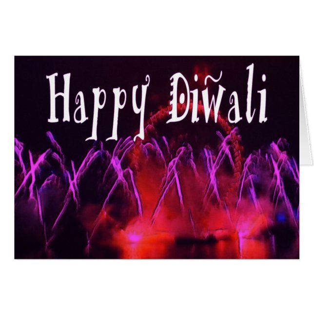 Diwali fireworks card (Front Horizontal)