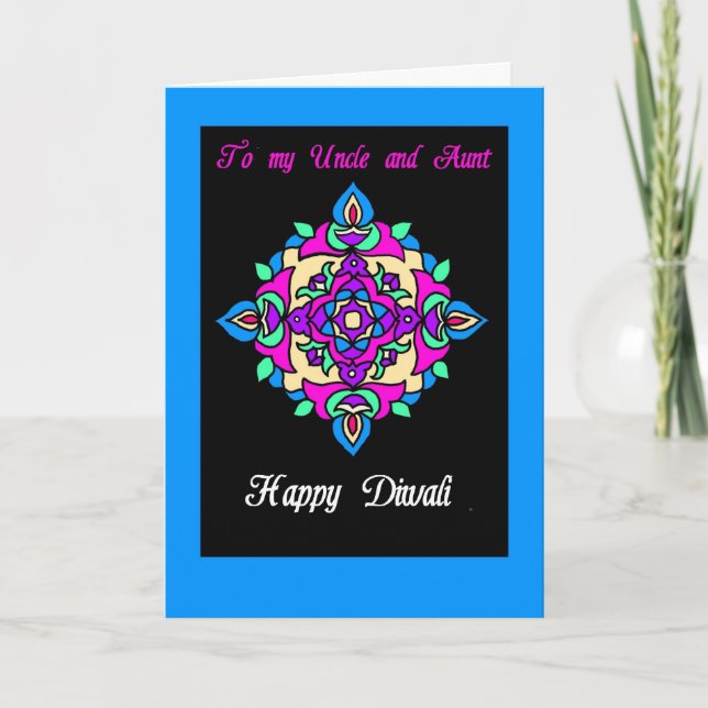 Diwali Greeting Card for an Aunt and Uncle (Front)