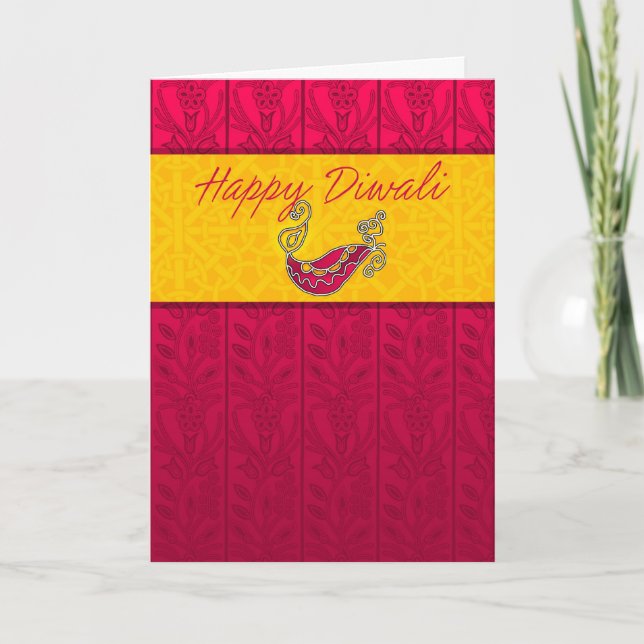 Diwali Greeting Card With Lamp (Front)
