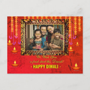  Diwali greeting traditional photo  Card