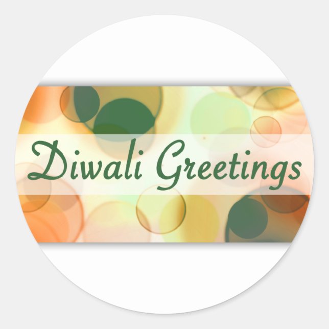diwali greetings (bokeh) classic round sticker (Front)