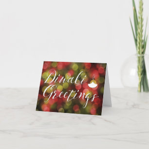 diwali greetings bokeh lights card