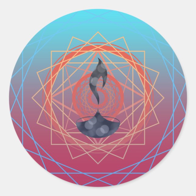 diwali greetings diya geographics classic round sticker (Front)