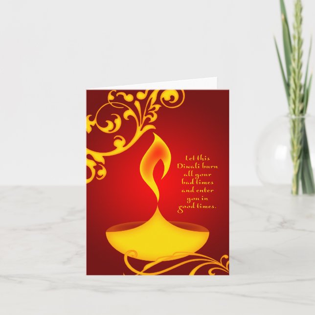 diwali greetings : elegant light card (Front)