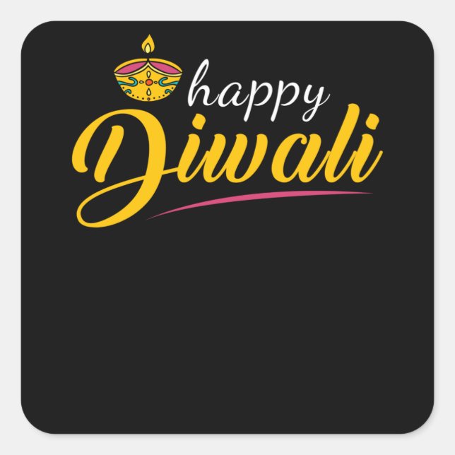 Diwali Happy Diwali Square Sticker (Front)
