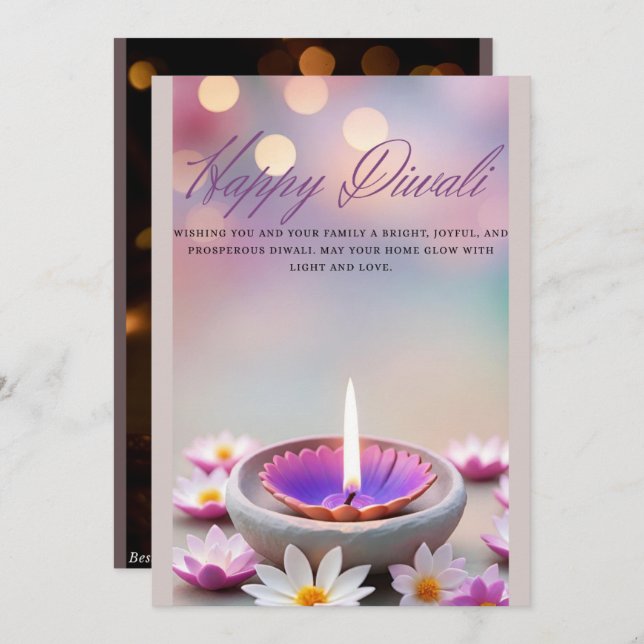 Diwali  holiday card (Front/Back)