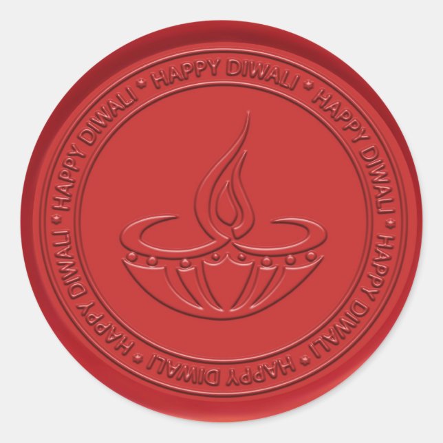 Diwali Lamp Sign Wax Seal (Front)