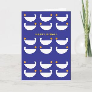 Diwali Lamps - Blue Card