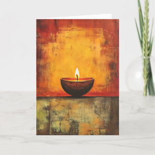 Diwali Light Lamp Retro Holiday Card