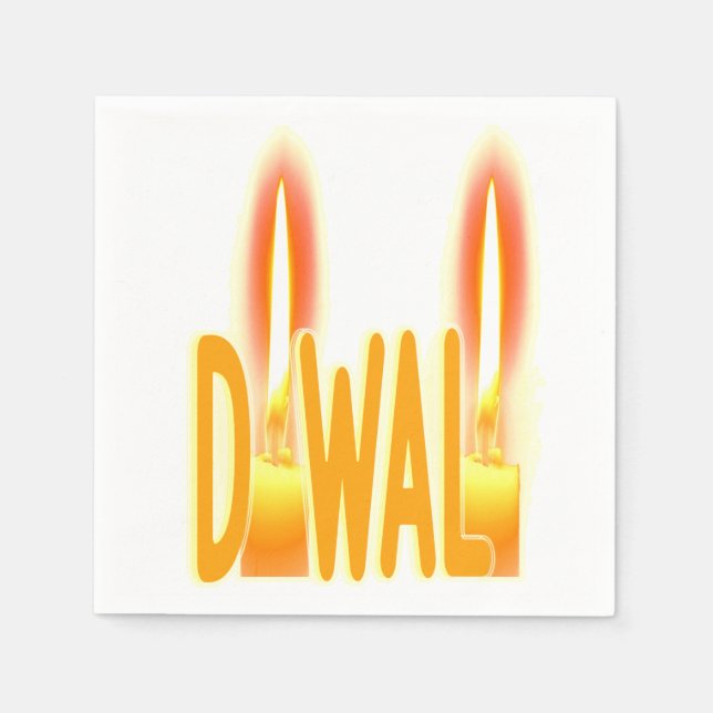 Diwali Lights Candles Candlelight Typography Cute Napkin (Front)
