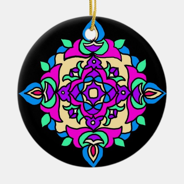 Diwali Ornament with Rangoli Pattern (Front)