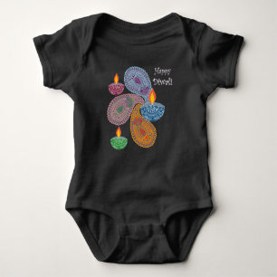 Diwali - Paisleys & Lamps Baby Bodysuit