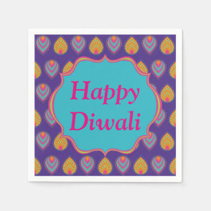 Diwali Paper Napkin in Colourful Indian Pattern