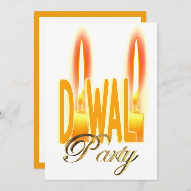Diwali Party Invitation Elegant (Front/Back)