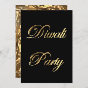 Diwali Party Invitation Elegant Black and Gold