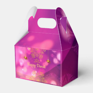 Diwali Purple Gold Mandala Lamps Favour Box