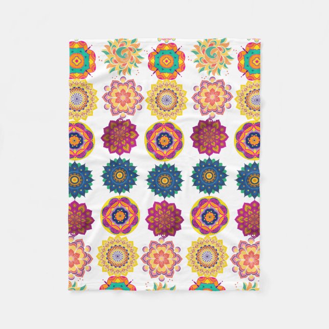 Diwali rangoli patterns fleece blanket (Front)