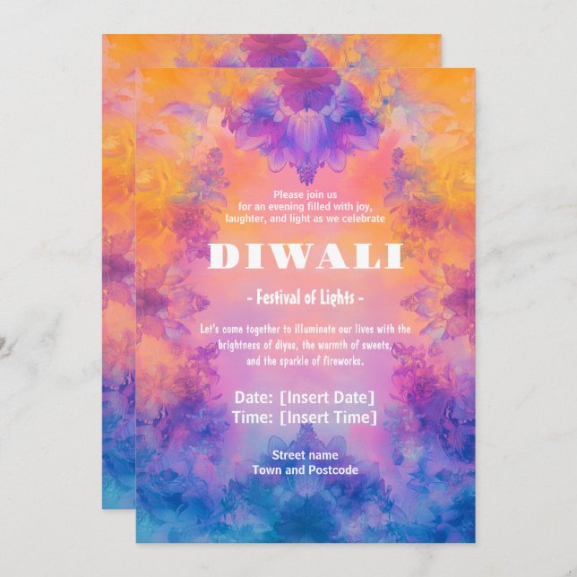 Diwali Serenity Invitation (Front/Back)