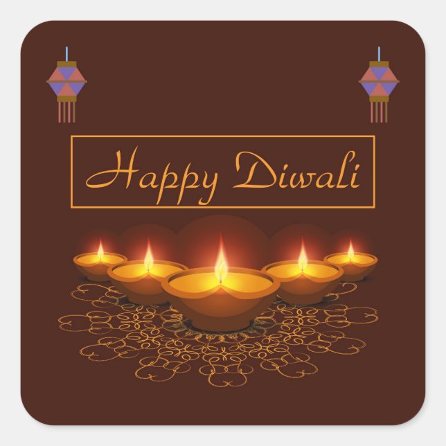 Diwali  square sticker (Front)