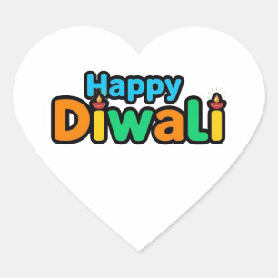 Diwali – The Colourful Festival of Light and Joy Heart Sticker