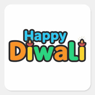 Diwali – The Colourful Festival of Light and Joy Square Sticker