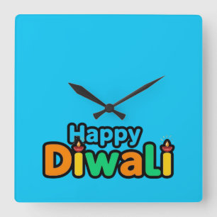 Diwali – The Colourful Festival of Light and Joy Square Wall Clock