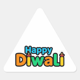 Diwali – The Colourful Festival of Light and Joy Triangle Sticker