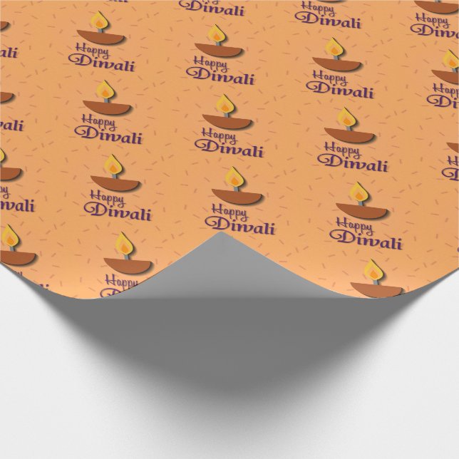 Diwali with Diya Wrapping Paper (Corner)