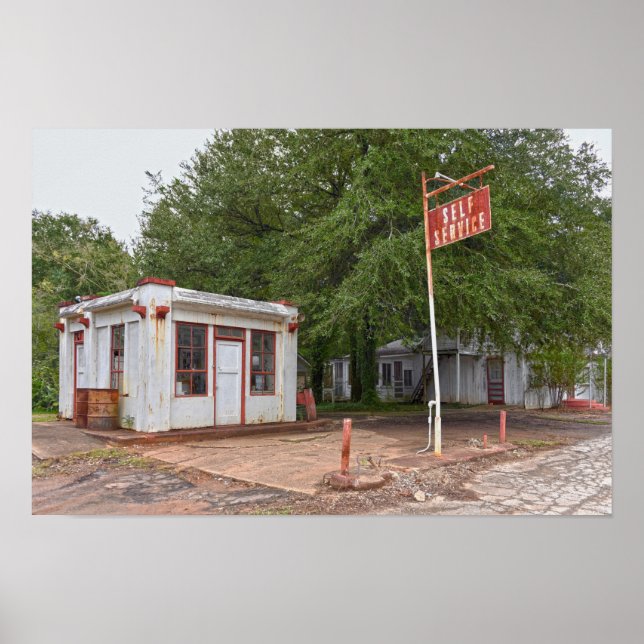 Dixie Gas Station at Texas Museum Poster (Front)