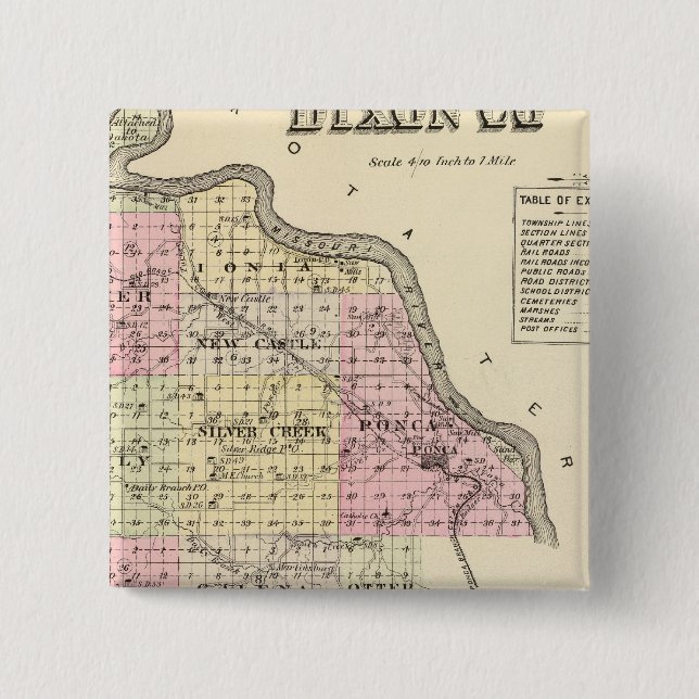 Dixon County, Nebraska 15 Cm Square Badge (Front)