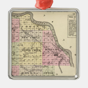 Dixon County, Nebraska Metal Tree Decoration