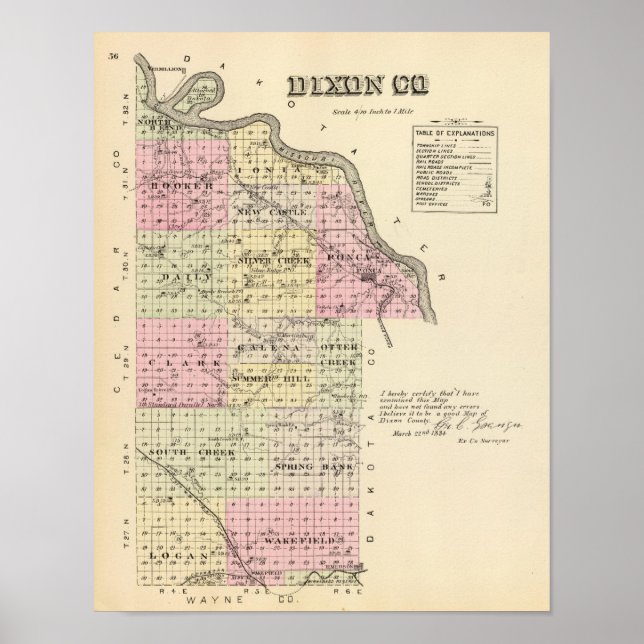 Dixon County, Nebraska Poster (Front)