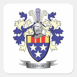 Dixon Family Crest Coat of Arms Square Sticker