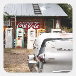 Dixon, New Mexico, United States. Vintage car Square Sticker