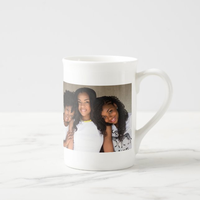 DIY 2 photo collage | friends family corporate Bone China Mug (Right)