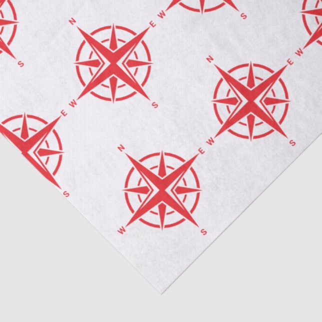 DIY 5 Colour Nautical Compass Rose - Red Tissue Paper (Detail)